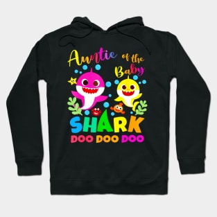 Auntie Of The Shark Birthday Boy Girl Party Family Hoodie